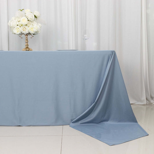 Scuba Rectangular 90"x156" Tablecloth Dusty Blue - Wrinkle Free, Stain Resistant & Seamless Table Cover - Bell Racket Store