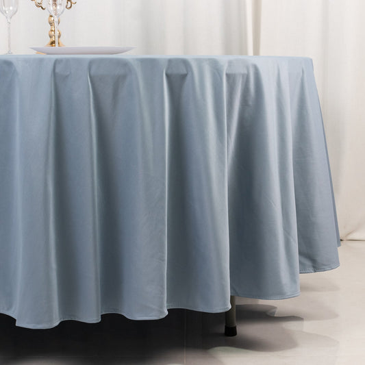 Scuba Round 108" Tablecloth Dusty Blue - Wrinkle Free & Stain Resistant Table Cover - Bell Racket Store