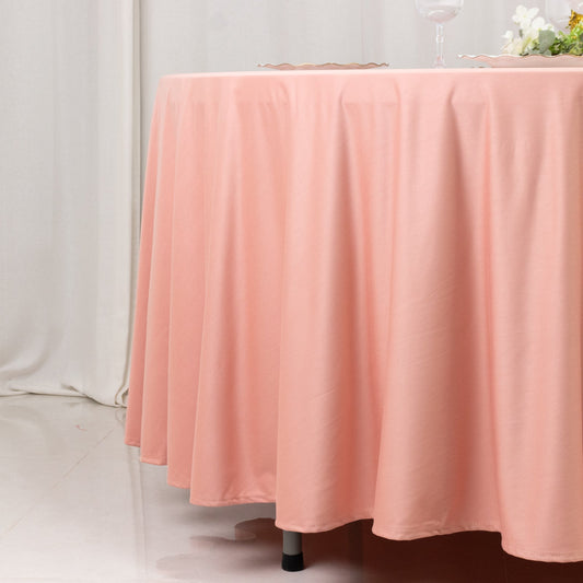Scuba Round 108" Tablecloth Dusty Rose - Wrinkle Free & Stain Resistant Table Cover - Bell Racket Store