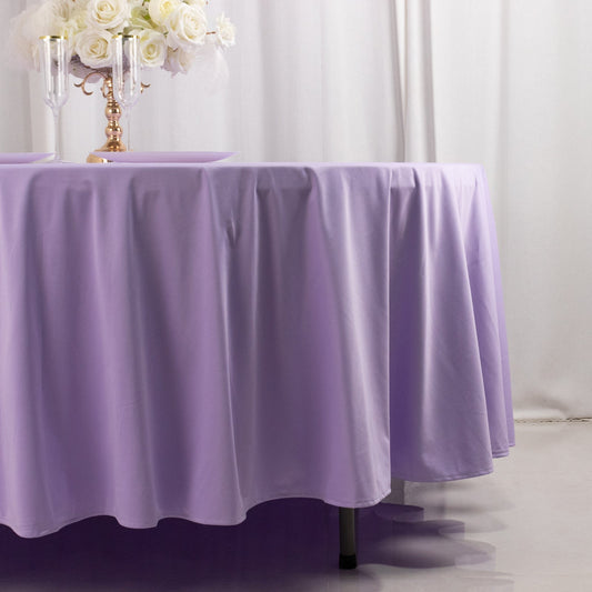 Scuba Round 108" Tablecloth Lavender Lilac - Wrinkle Free & Stain Resistant Table Cover - Bell Racket Store