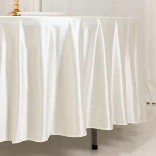 Scuba Round 108" Tablecloth Shimmering Pearl White - Wrinkle Free & Stain Resistant Table Cover - Bell Racket Store