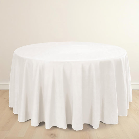 Scuba Round 120" Tablecloth Ivory - Wrinkle Free & Stain Resistant Seamless Table Cover - Bell Racket Store