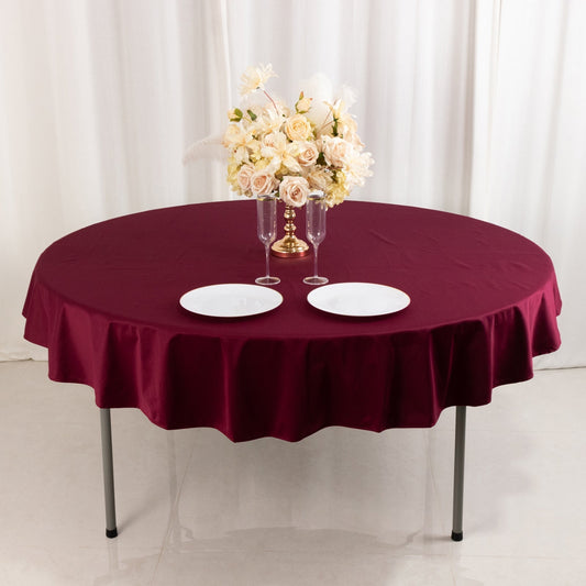 Scuba Round 70" Tablecloth Burgundy - Wrinkle Free & Stain Resistant Table Cover - Bell Racket Store