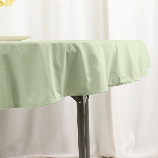 Scuba Round 70" Tablecloth Sage Green - Wrinkle Free & Stain Resistant Table Cover - Bell Racket Store