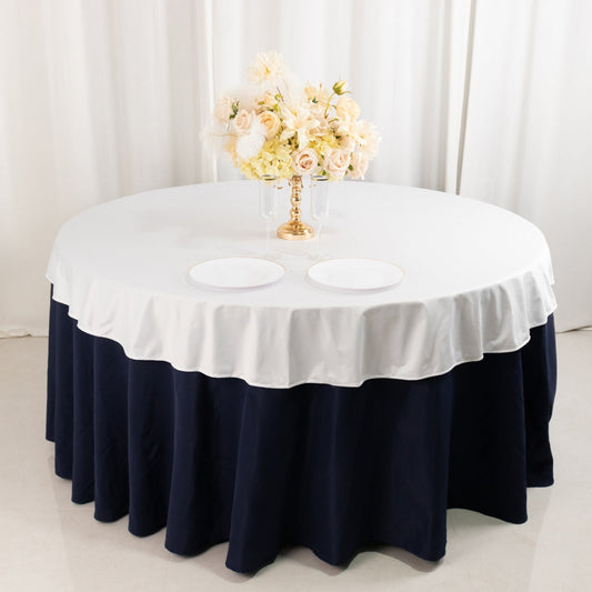 Scuba Round 70" Tablecloth White - Wrinkle Free & Stain Resistant Table Cover for Weddings and Banquets - Bell Racket Store