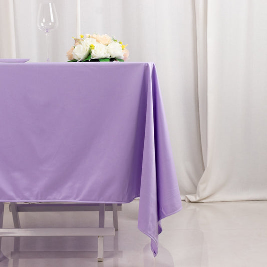 Scuba Square 70"x70" Tablecloth Lavender Lilac - Wrinkle Free & Stain Resistant Table Cover - Bell Racket Store