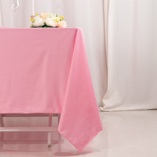 Scuba Square 70"x70" Tablecloth Pink - Wrinkle Free & Stain Resistant Table Cover - Bell Racket Store