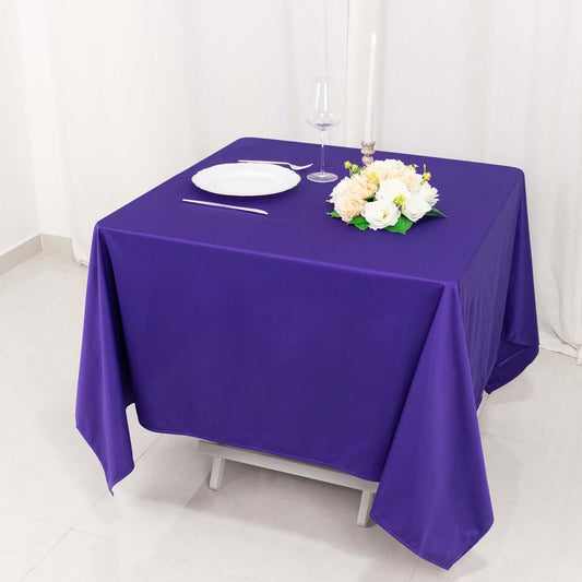 Scuba Square 70"x70" Tablecloth Purple - Wrinkle Free & Stain Resistant Table Cover - Bell Racket Store