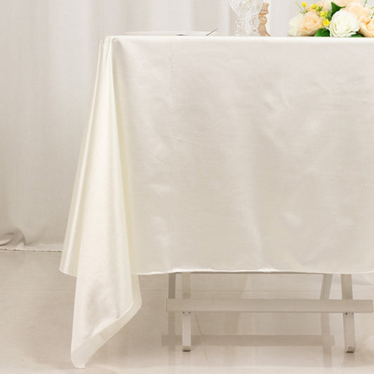 Scuba Square 70"x70" Tablecloth Shimmer Pearl White - Wrinkle Free & Stain Resistant Table Cover for Weddings and Parties - Bell Racket Store
