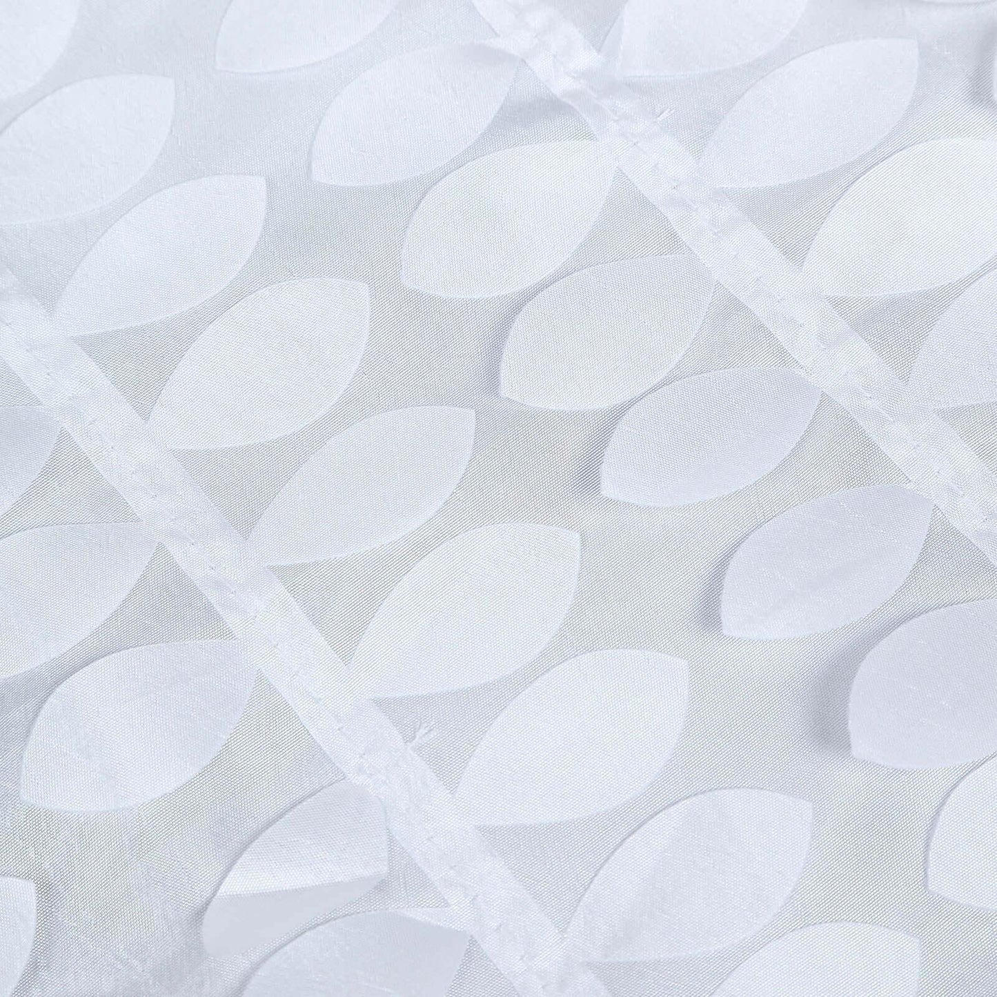 Taffeta 54"x54" Table Overlay Square Tablecloth White | Exquisite 3D Leaf Petal Design for Chic Wedding & Event Decor