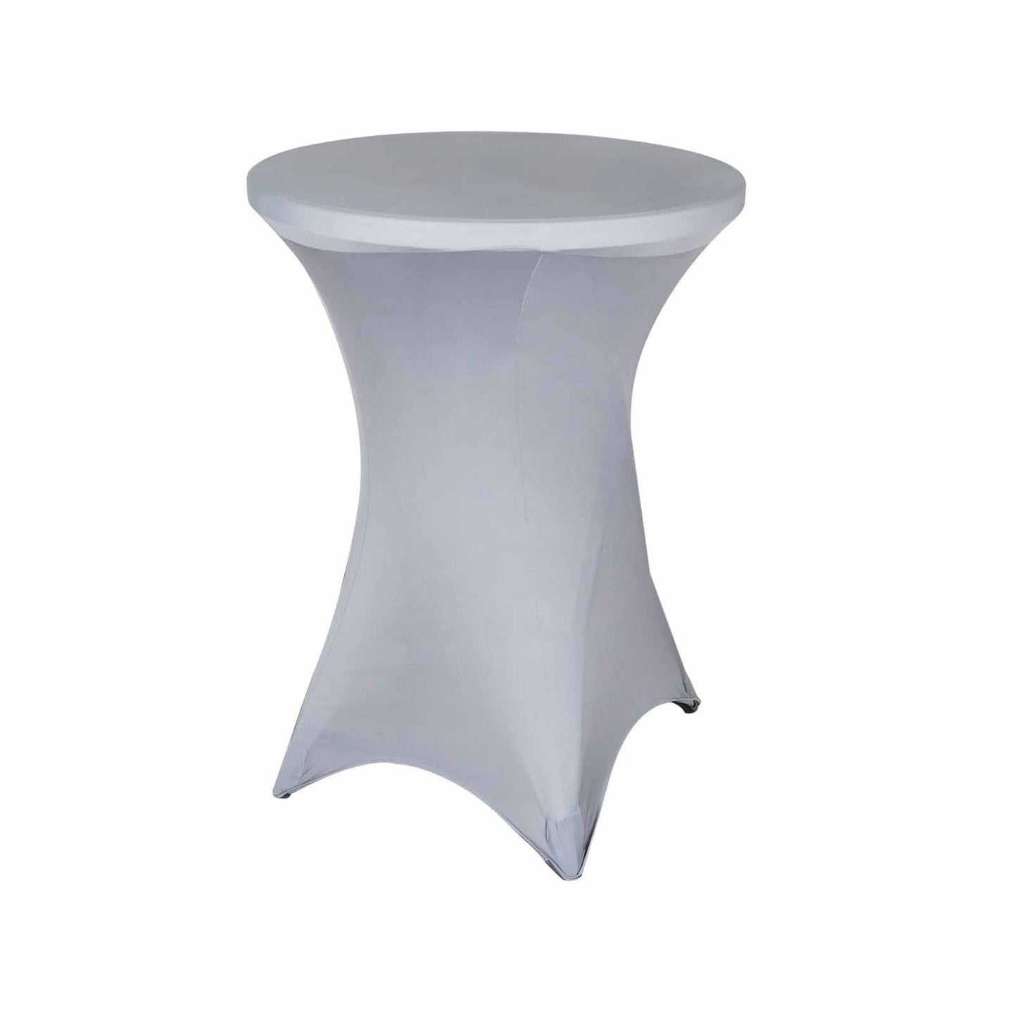 Spandex 30" Round Cocktail Table Cover Silver - Easy to Maintain Stretch Fitted Highboy Tablecloth - NestOCart