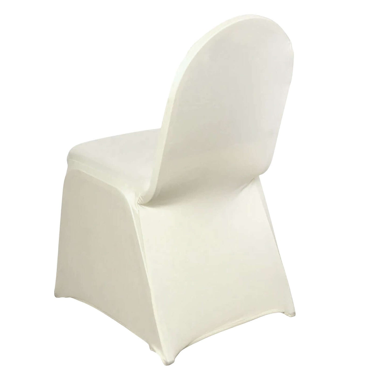 Spandex Chair Cover for Banquet Chairs Ivory - Stretch 160GSM Fabric with Slip - On Slipcover - NestOCart