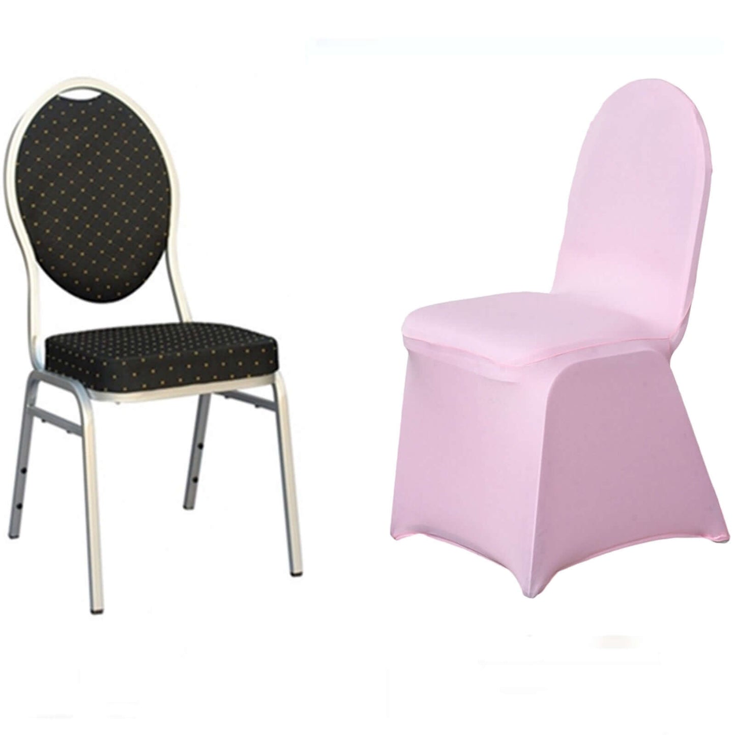 Spandex Chair Cover for Banquet Chairs Pink - Stretch 160GSM Fabric with Slip - On Slipcover - NestOCart