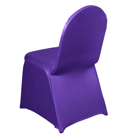 Spandex Chair Cover for Banquet Chairs Purple - Stretch 160GSM Fabric with Slip - On Slipcover - NestOCart