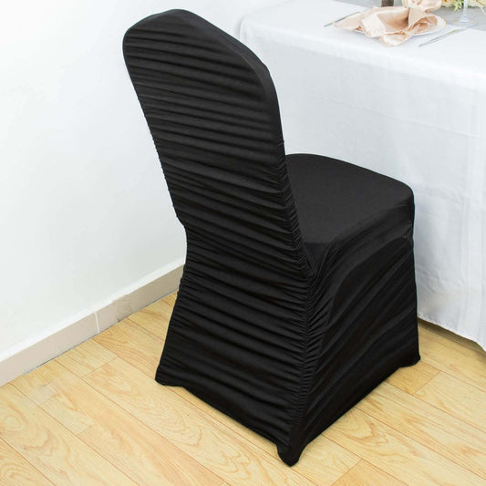 Stretch Spandex Chair Cover Rouge for Banquet Chairs Black - Fitted Slip - On Slipcover - Bell Racket Store