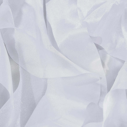 Taffeta 21ft Table Skirt White Cascading Curly Willow Style for Weddings & Banquets - NestOCart