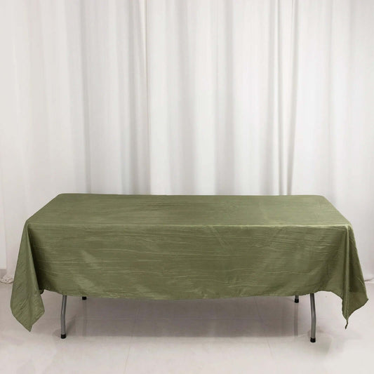 Taffeta 60"x102" Rectangle Tablecloth Dusty Sage Green - Accordion Crinkle Table Cover - Bell Racket Store