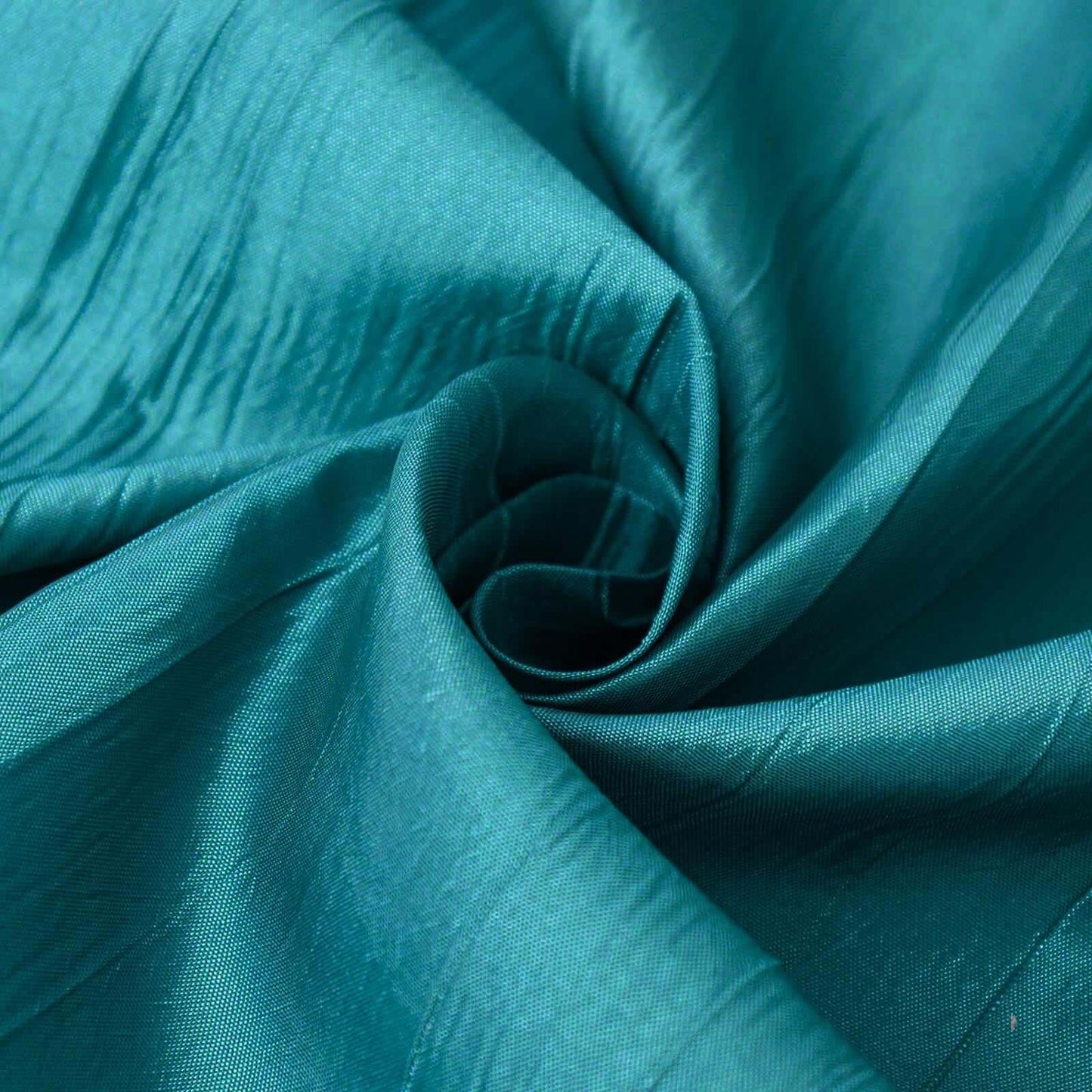 Taffeta 72"x72" Table Overlay Square Tablecloth Peacock Teal - Accordion Crinkle Table Cover - Bell Racket Store