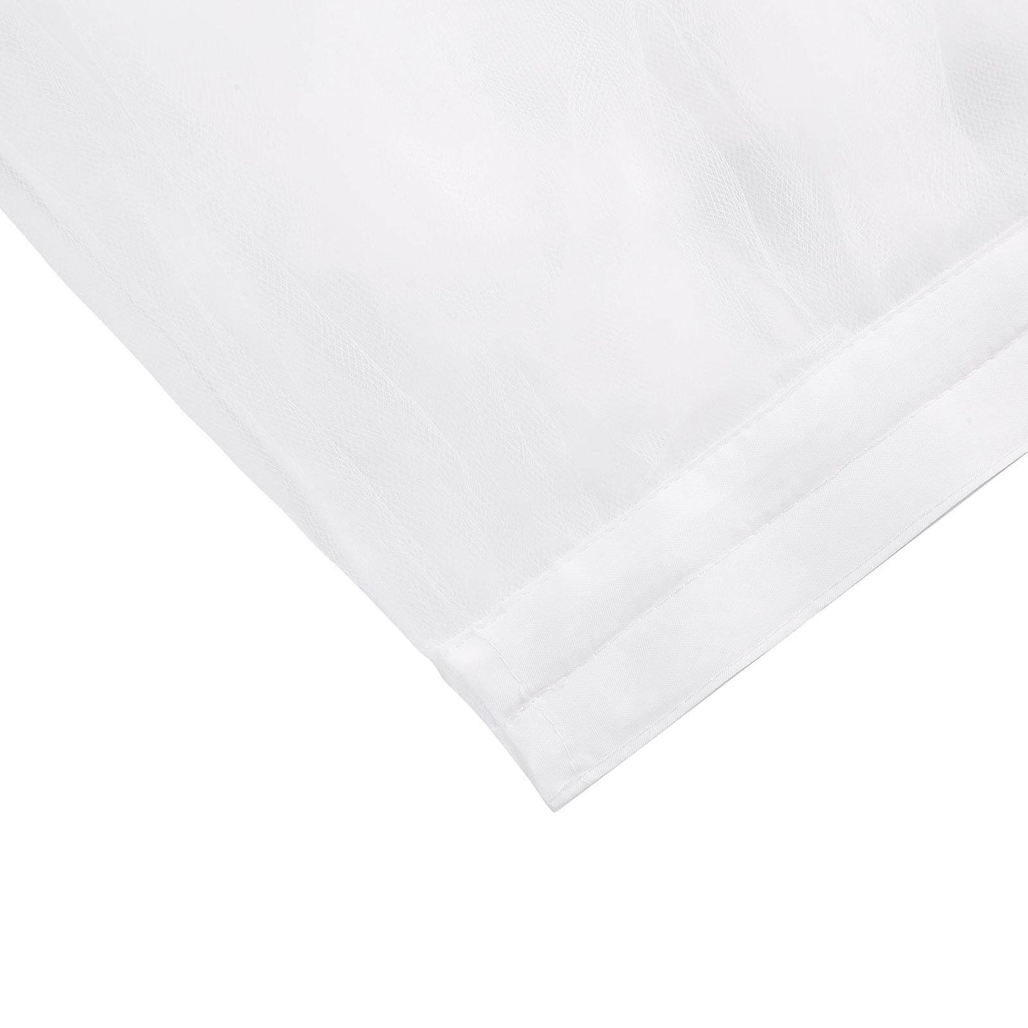 Tulle 21ft Table Skirt White - 4 Layer Pleated Tutu Chic & Soft Event Table Cover - NestOCart