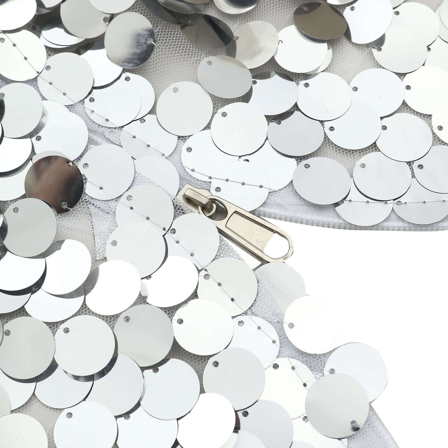 8ftx7ft Silver Big Payette Sequin Sparkly Hexagon Backdrop Stand Cover