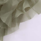 1 Set Chiffon Hoods Chair Sashes with Willow Ruffles Design Dusty Sage Green - Stylish Chair Bow Decor - Bell Racket Store