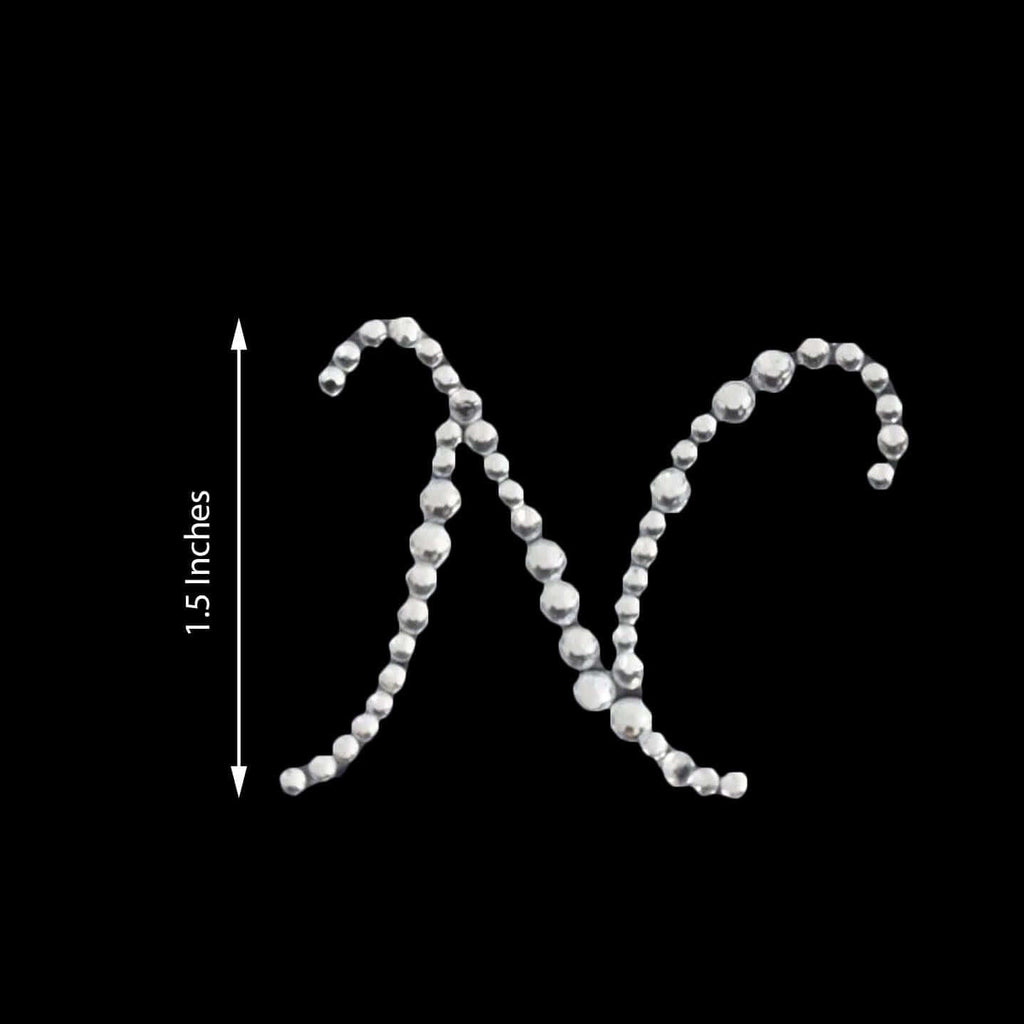 12 Pack 1.5" Clear Rhinestone Monogram Letter Jewel Sticker Self Adhesive DIY Diamond Decor - N