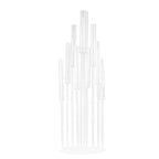 10 - Arm Round Cluster Acrylic Candelabra Clear with Circular Base - Stylish Taper Candle Holder Table Centerpiece for Pillar Candles 47" - Bell Racket Store