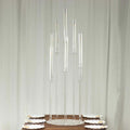 10 - Arm Round Cluster Acrylic Candelabra Clear with Circular Base - Stylish Taper Candle Holder Table Centerpiece for Pillar Candles 47" - Bell Racket Store