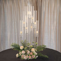 10-Arm Round Cluster Crystal Candelabra with Mirror Base Clear - Sparkling Candle Holder for Votive & Pillar Candles 47"
