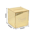 10" Gold Mirror Acrylic Wedding Card Box with Slot - Wishing Well Money Box for Reception, Graduation, and Events - Bell Racket Store