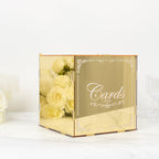 10" Gold Mirror Acrylic Wedding Card Box with Slot - Wishing Well Money Box for Reception, Graduation, and Events - Bell Racket Store
