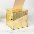 10" Gold Mirror Acrylic Wedding Card Box with Slot - Wishing Well Money Box for Reception, Graduation, and Events - Bell Racket Store