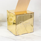10" Gold Mirror Acrylic Wedding Card Box with Slot - Wishing Well Money Box for Reception, Graduation, and Events - Bell Racket Store