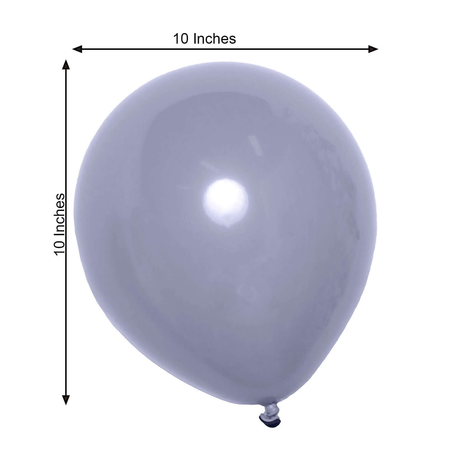 25 Pack 10" Matte Blue Gray Double Stuffed Prepacked Latex Balloons