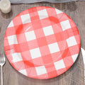 10-Pack Disposable Paper Charger Plates â€“ Red/White Buffalo Plaid 13" Round Table Chargers, 350 GSM Cardstock