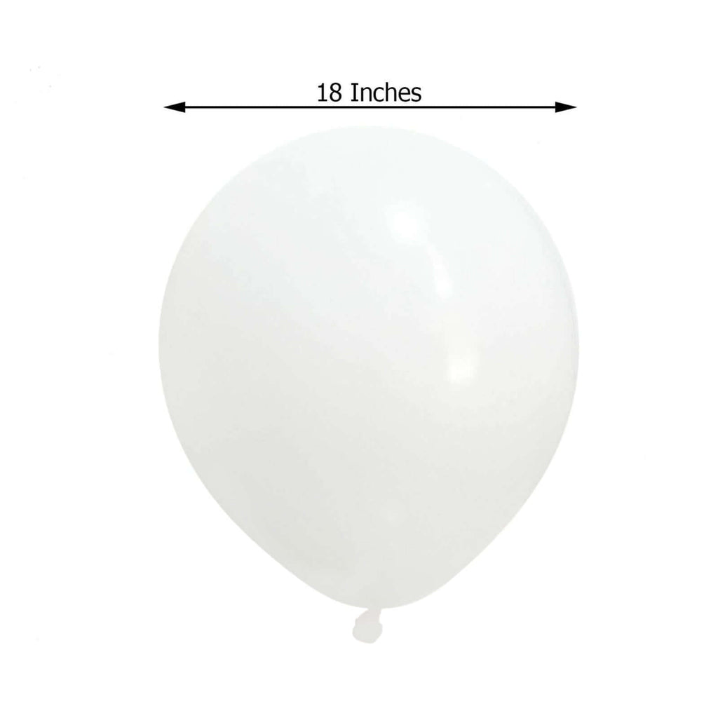 10 Pack 18" Matte Pastel White Helium or Air Latex Party Balloons - Bell Racket Store