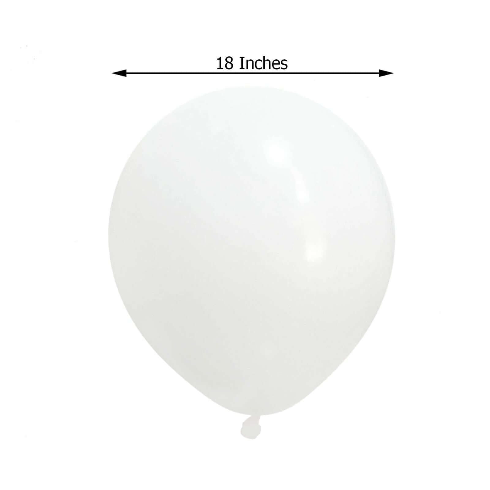 10 Pack 18" Matte Pastel White Helium or Air Latex Party Balloons - Bell Racket Store