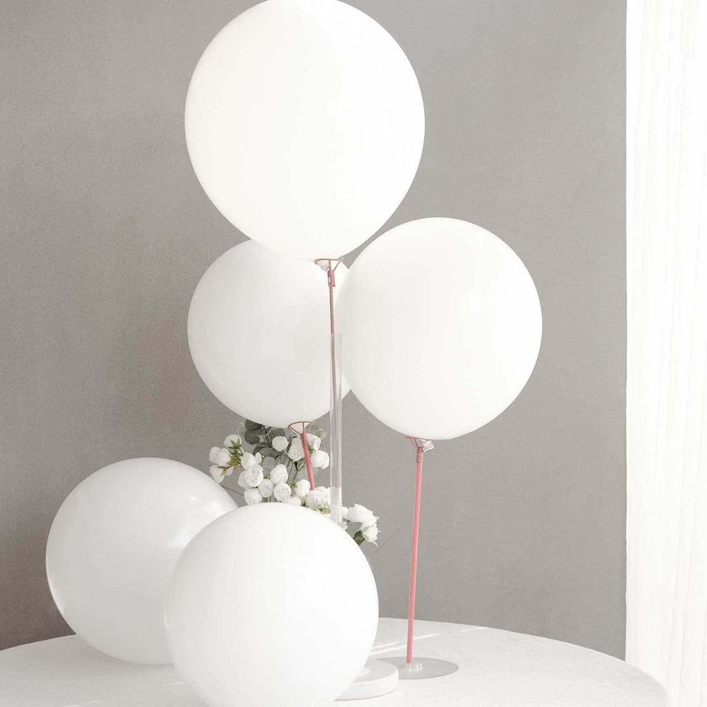 10 Pack 18" Matte Pastel White Helium or Air Latex Party Balloons - Bell Racket Store