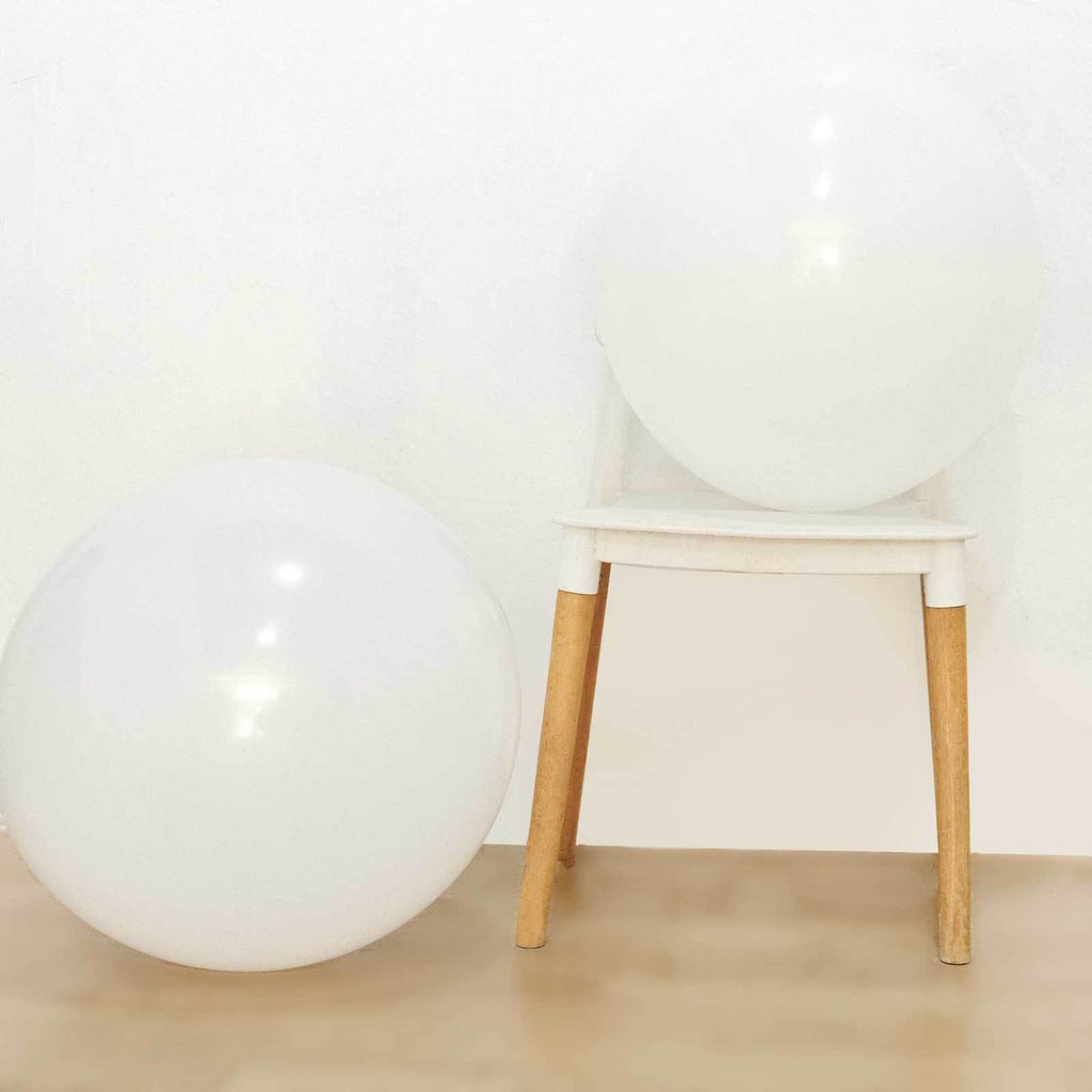 10 Pack 18" Matte Pastel White Helium or Air Latex Party Balloons - Bell Racket Store