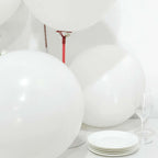 10 Pack 18" Matte Pastel White Helium or Air Latex Party Balloons - Bell Racket Store