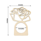 10 Pack 4" Natural Wood Laser Cut Rose Design Rustic Napkin Rings, Boho Farmhouse Napkin Holders - Bell Racket Store