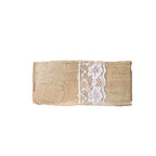 10 Pack 4"x8" Natural Burlap Lace Single Set Silverware Holder Pouch - Bell Racket Store