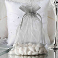 10 Pack 6"x9" Silver Organza Drawstring Wedding Party Favor Gift Bag - Bell Racket Store