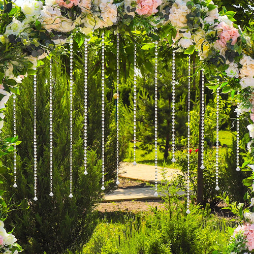 10 Pack Acrylic Crystal Beaded Garland Strands for Christmas Tree Ornaments Party Decorations - 2ft - Bell Racket Store