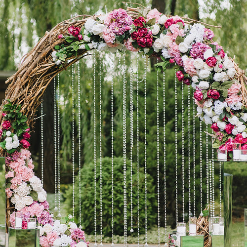 10 Pack Acrylic Crystal Beaded Garland Strands with Octagon Diamond Prism Pendant, Hanging Chandelier Beads Chains for Christmas Tree Ornaments Party Decorations - 3ft - Bell Racket Store