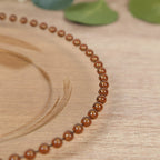 10 - Pack Amber Gold Plastic Dessert Plates â€“ 8" Round with Beaded Rim, Disposable for Parties & Events - Bell Racket Store