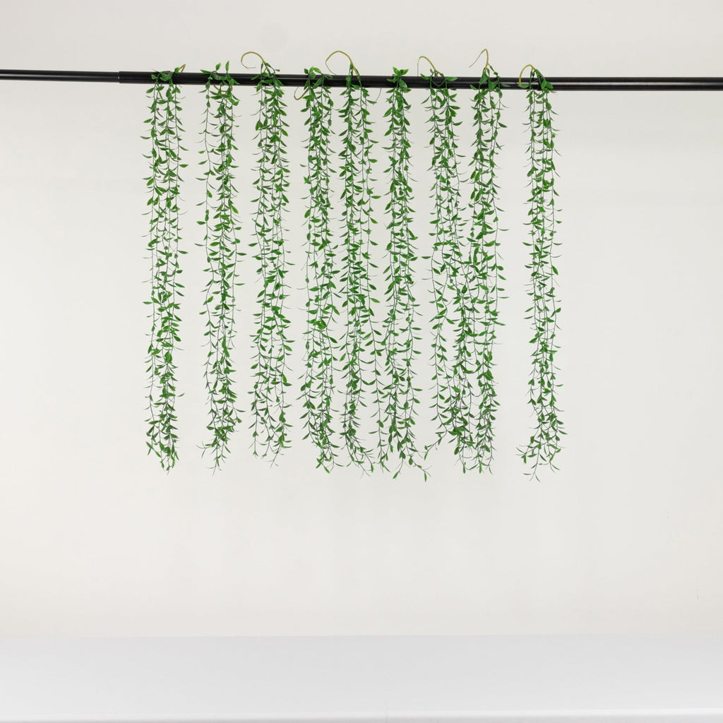 10 Pack Artificial Hanging Vines Weeping Willow Leaves with Stems, Fake Ivy Greenery Garland for Backdrop Wall Decor - 3.5ft - Bell Racket Store