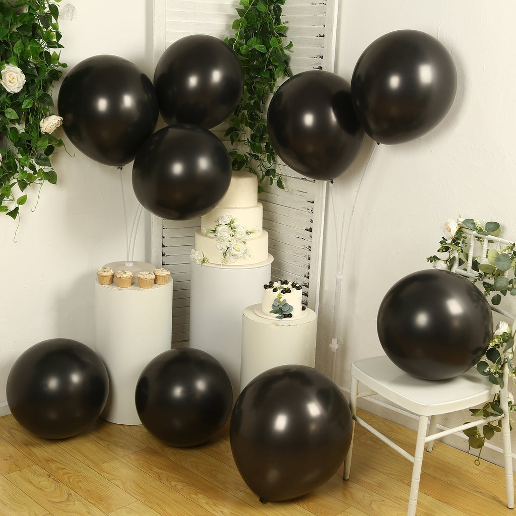 10 Pack Black Biodegradable Balloons, 18" Thickened Extra Strong Eco - friendly Latex Helium Party Balloons - Bell Racket Store