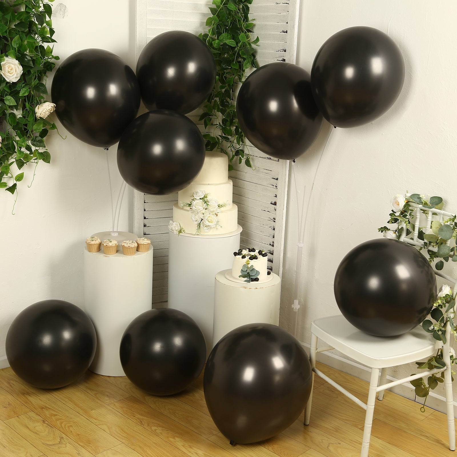 10 Pack Black Biodegradable Balloons, 18" Thickened Extra Strong Eco - friendly Latex Helium Party Balloons - Bell Racket Store
