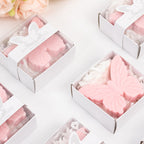 10 Pack Blush Butterfly Unscented Soap Baby Shower Favors with Gift Boxes, Pre - Packed Bridal Shower Wedding Souvenirs - 2" - Bell Racket Store
